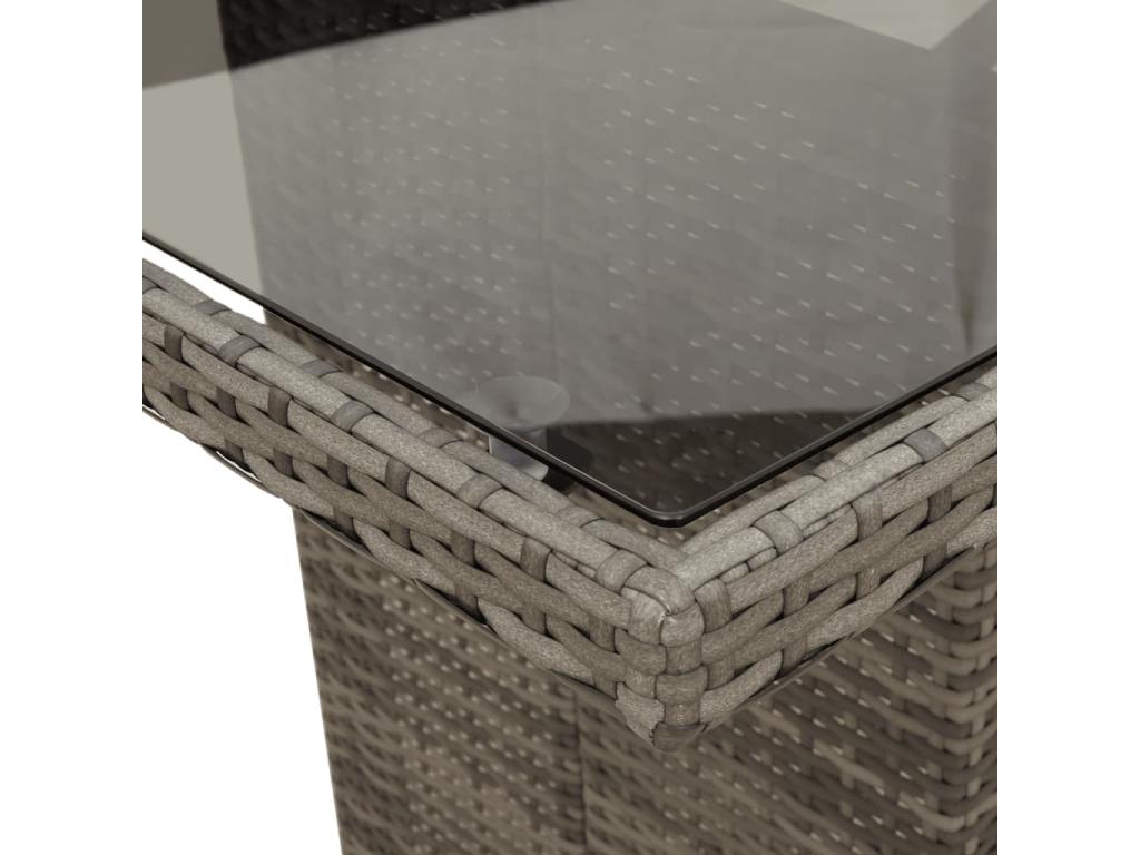Ensemble à manger de jardin 9 pcs coussins gris résine tressée MFIC24741
