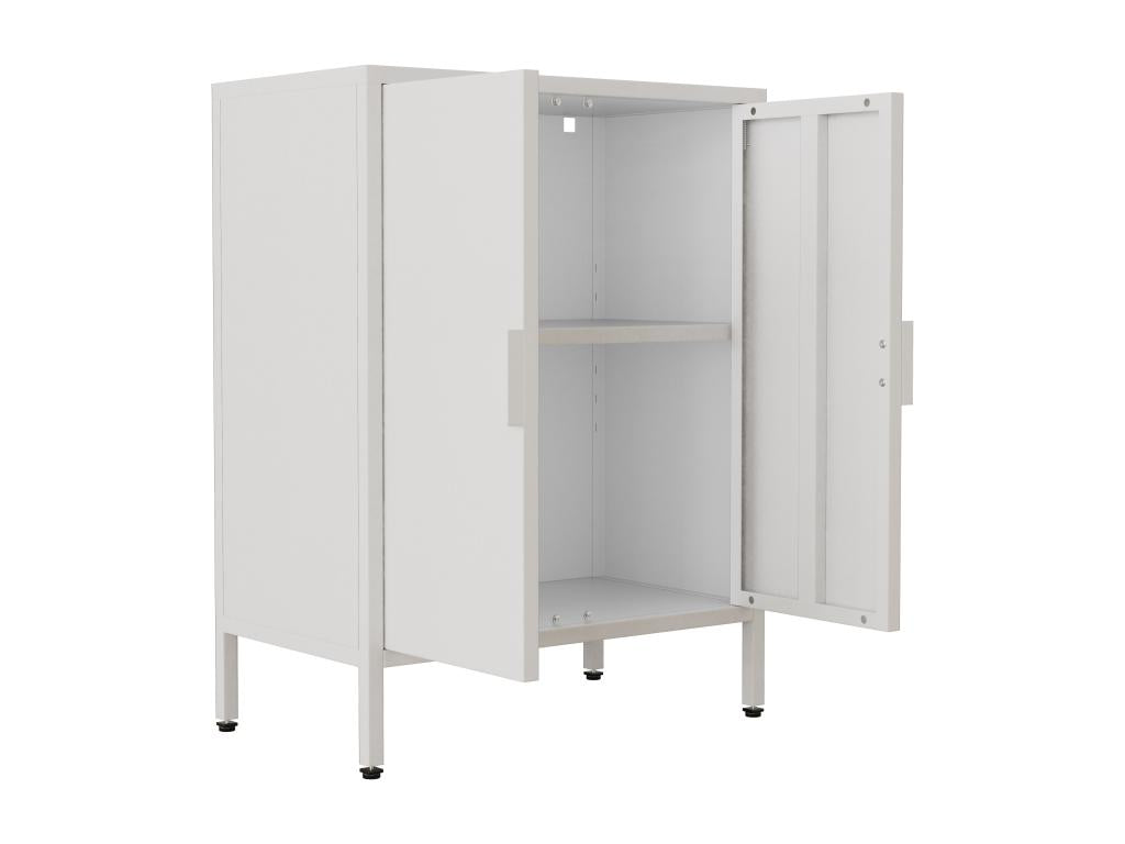 Boislis Commode en bois Buffet Highboard Armoire à portes battantes Flokas S Blanc MKVB93186