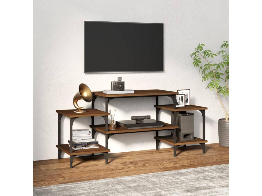 Meuble TV Chêne marron 117x35x52 cm Bois d'ingénierie FGMA03170