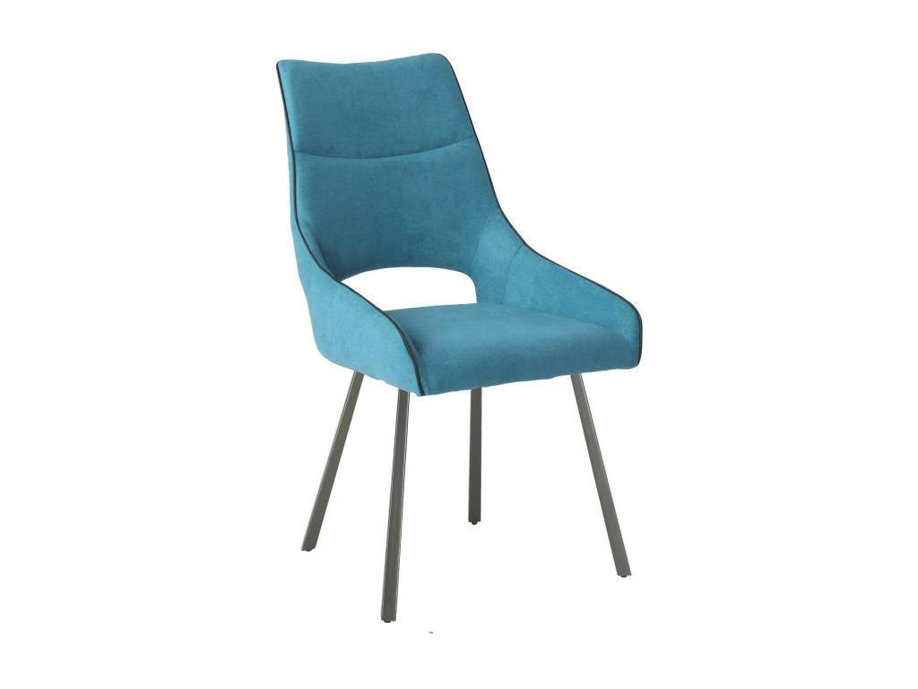 Ventoriq - Lot de 6 Chaises Tissu Coloris Bleu PYXN47876