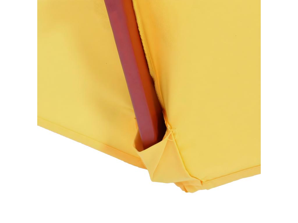 Parasol Ventoriq parasol de jardin parasol de marché 3m polyester/bois - jaune UJTD99935