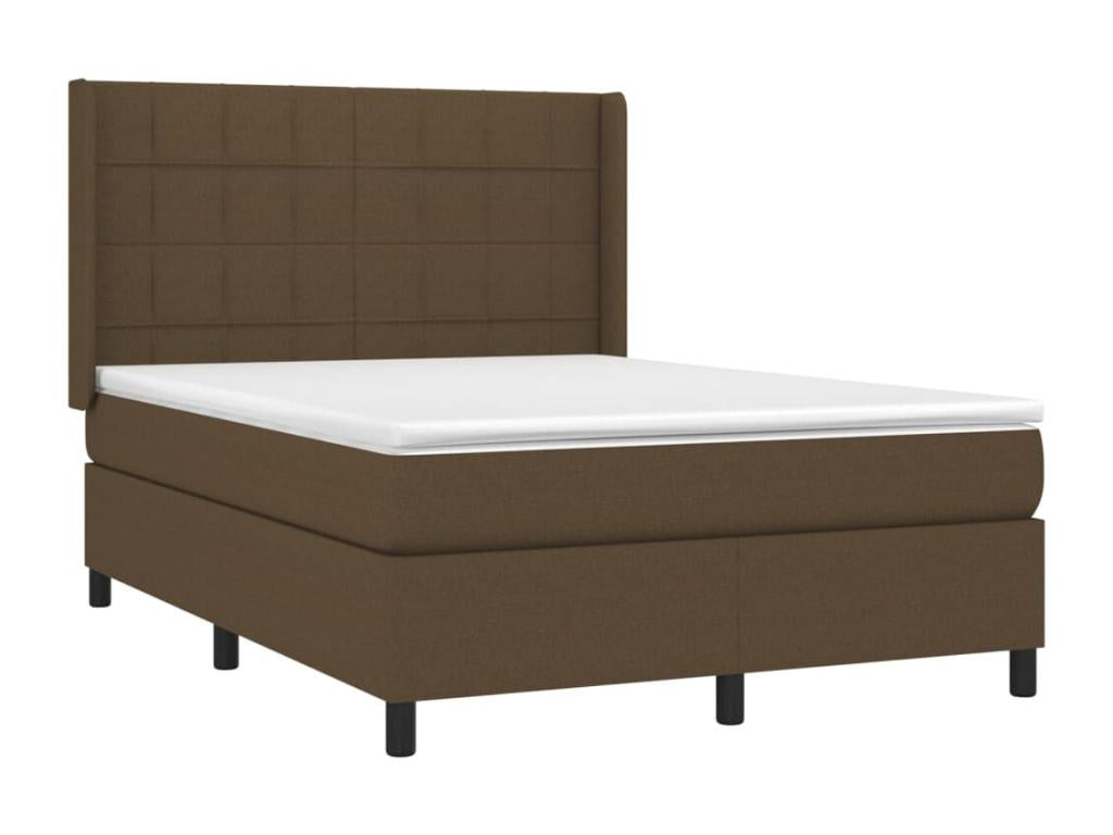 Lit à sommier tapissier avec matelas Marron foncé 140x190 cm VKOW55199