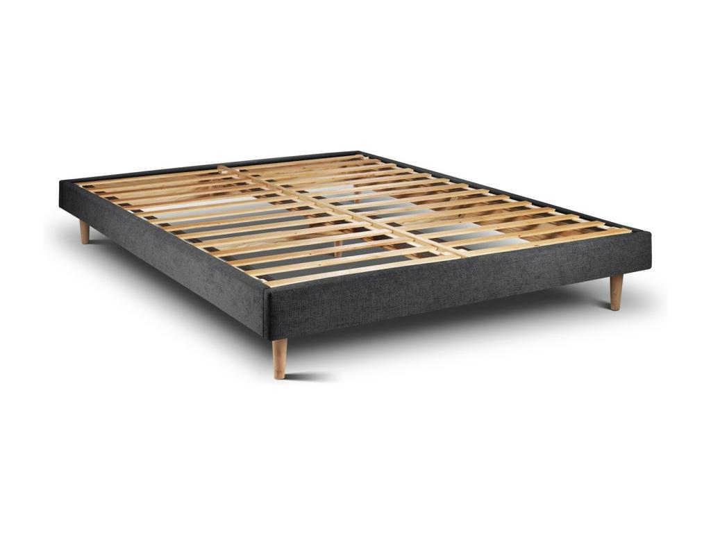 Sommier Ventoriq Tissu Noir 135x190 H29cm KVLH63757