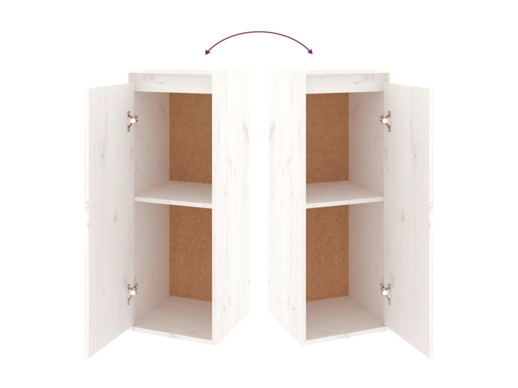 Meubles TV 6 pièces Blanc Bois massif de pin UZFD18100