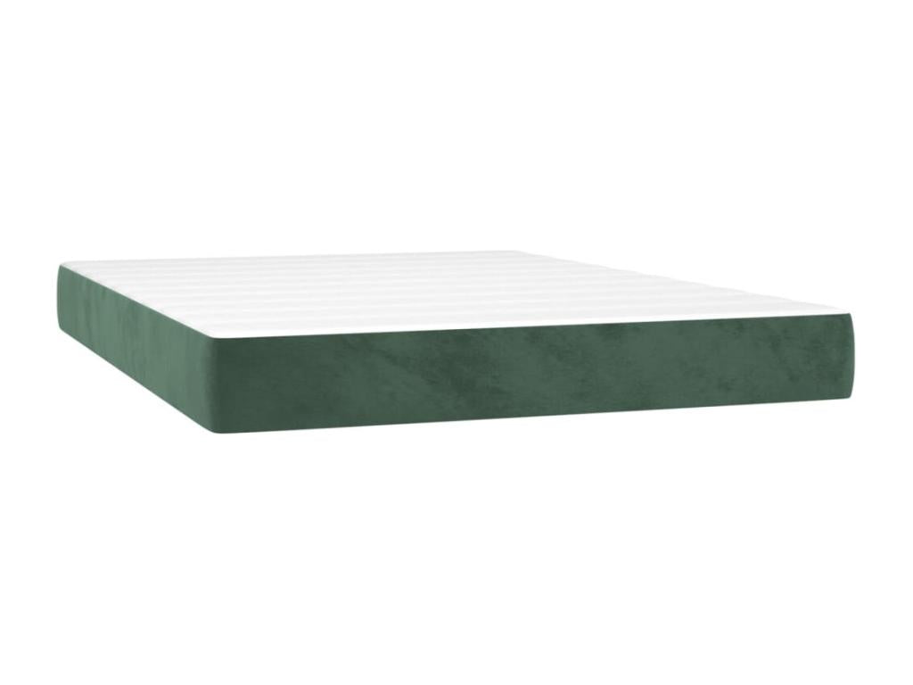 Lit à sommier tapissier et matelas Vert foncé 140x190cm Velours UYXM64438