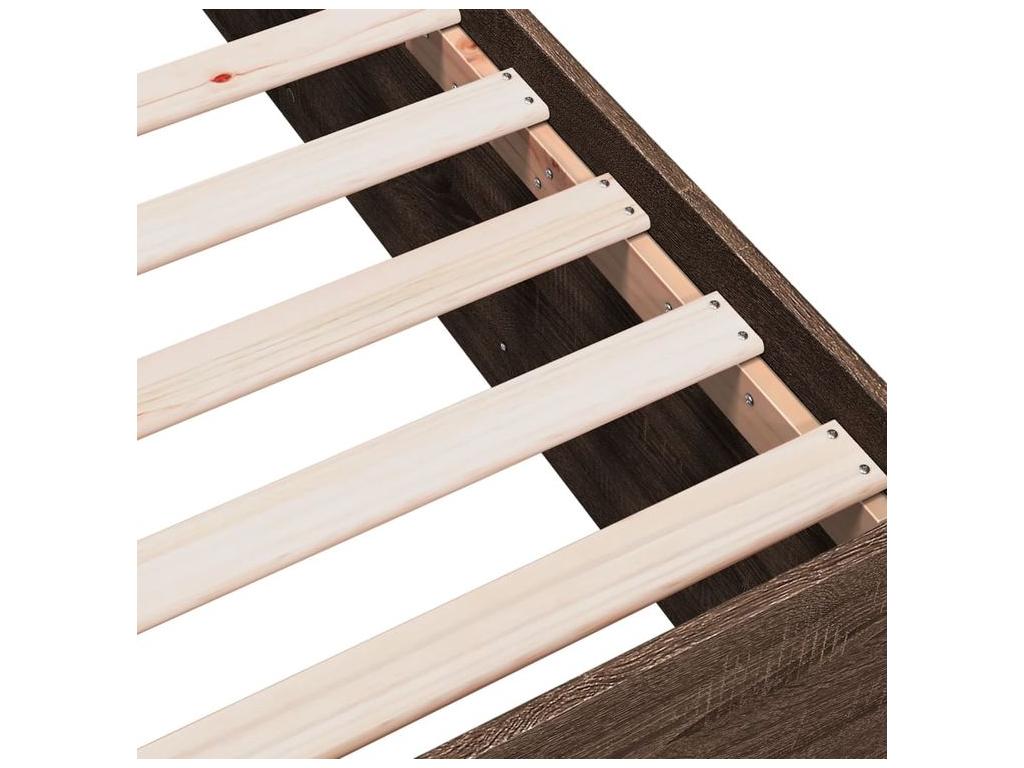 Cadre de lit chêne marron 75x190 bois d'ingénierie FKZR76734