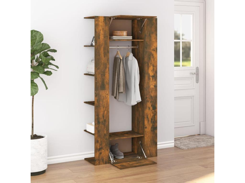 Armoire de couloir Chêne fumé 97.5x37x99 Bois d'ingénierie OHNH05883