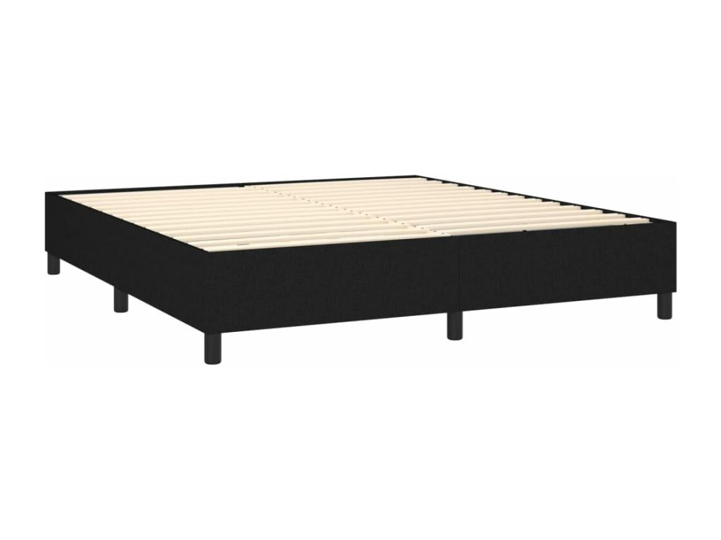Sommier à Ventoriq de lit avec matelas Noir 180x200 cm Tissu FHEN85341