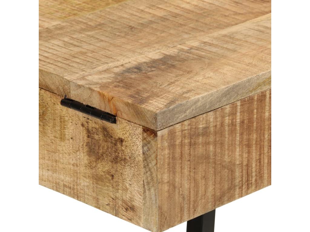 Coiffeuse 105x35x75 bois de manguier massif brut et fer ILPS98576