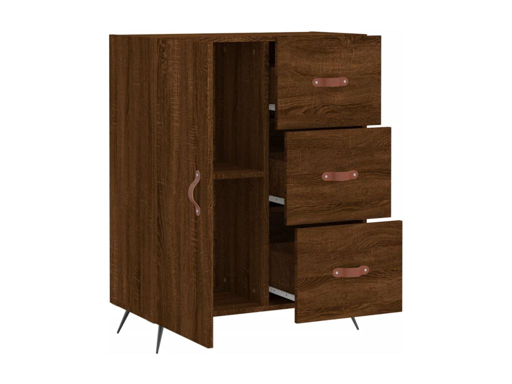 Buffet chêne marron 69.5x34x90 cm bois d'ingénierie ZHJA87358