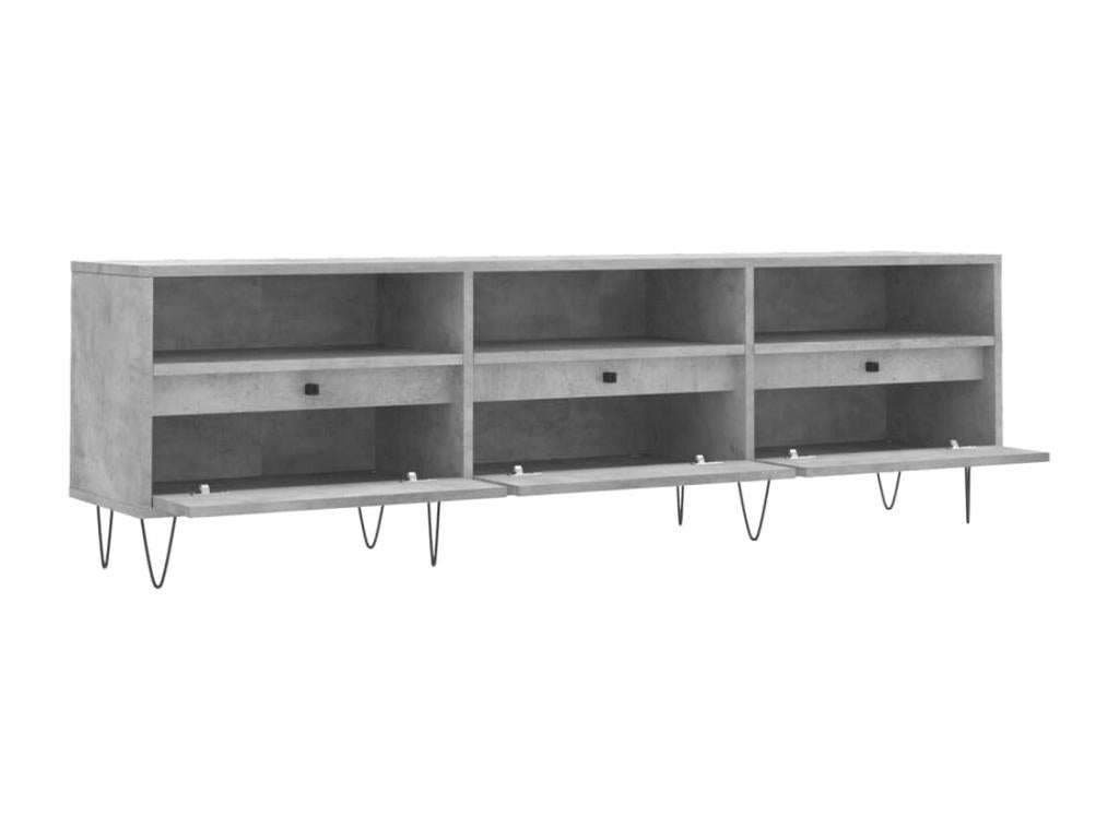 Meuble TV gris béton 150x30x44.5 cm bois d'ingénierie GRXW12198