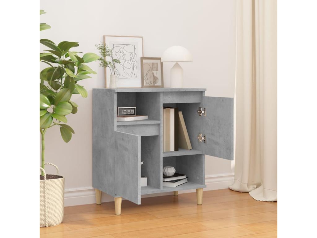 Buffet Gris béton 60x35x70 cm Bois d'ingénierie TIZN39047