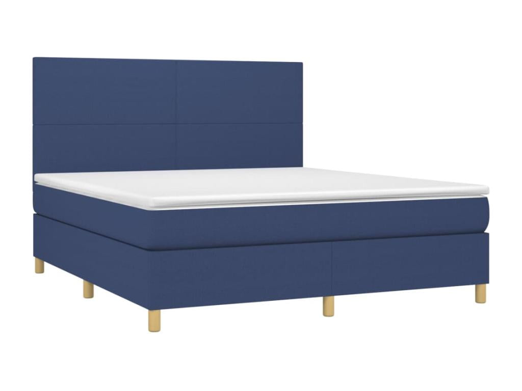 Sommier à Ventoriq de lit et matelas et LED Bleu 180x200 cm Tissu OTYZ04701