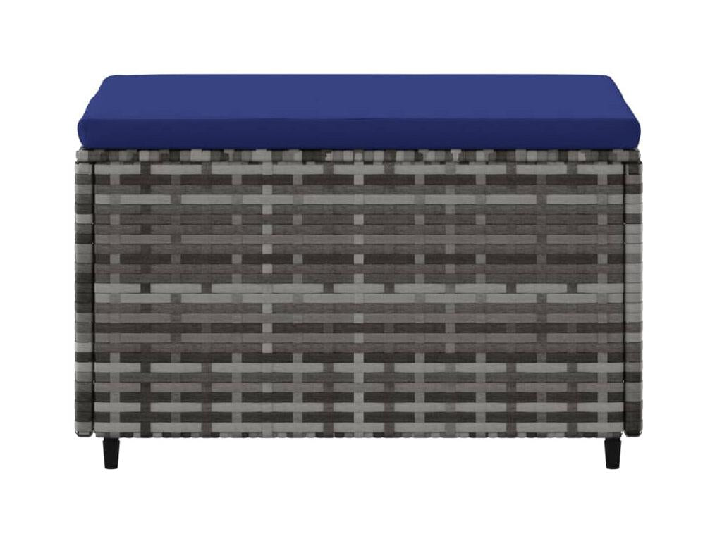 Repose-pieds de jardin et coussins 2 pcs gris résine tressée IEHI08372