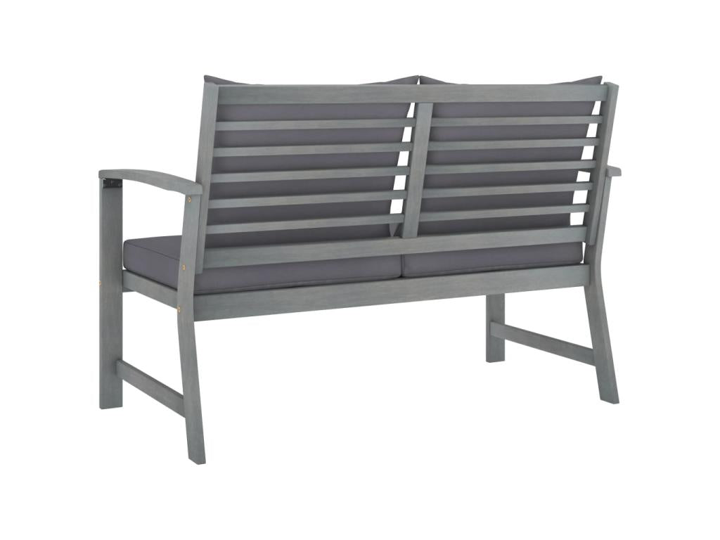 Banc de jardin 120cm et coussin gris foncé Bois solide d'Ventoriq OUNO64583