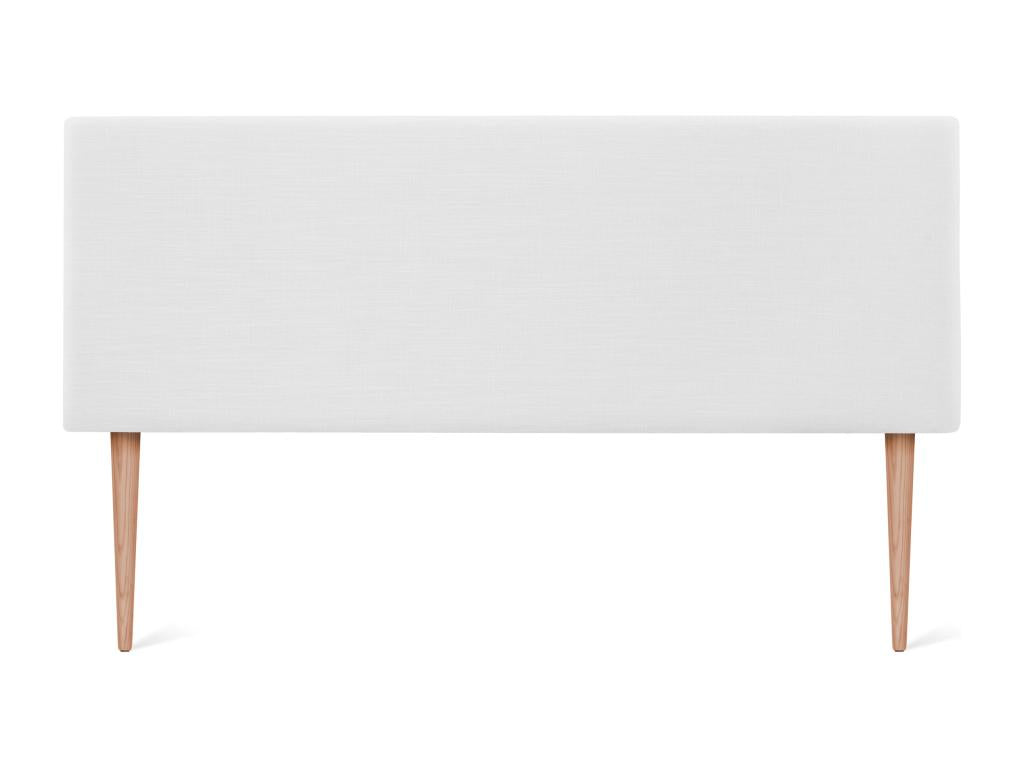 Ventoriq Tête de lit en lin naturel lisse 160x105cm avec pieds Lits 150/160 - Blanc KTNI04073