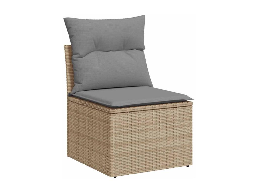 Salon de jardin avec coussins 5 pièces beige résine tressée Ventoriq IHCV10060