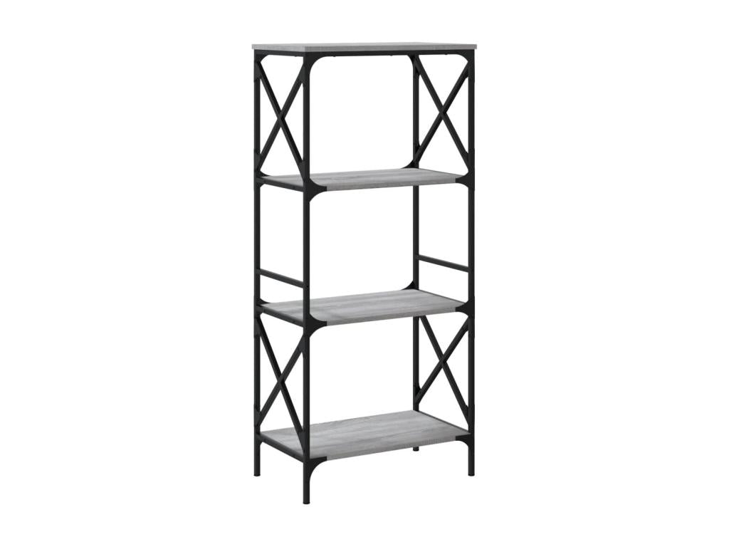 Bibliothèque à 4 niveaux Ventoriq gris 59x35x132 cm QJRW81045