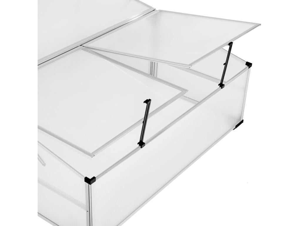 Mini serre de jardin polycarbonate 102x102x31 cm 1608023 QAIP10309