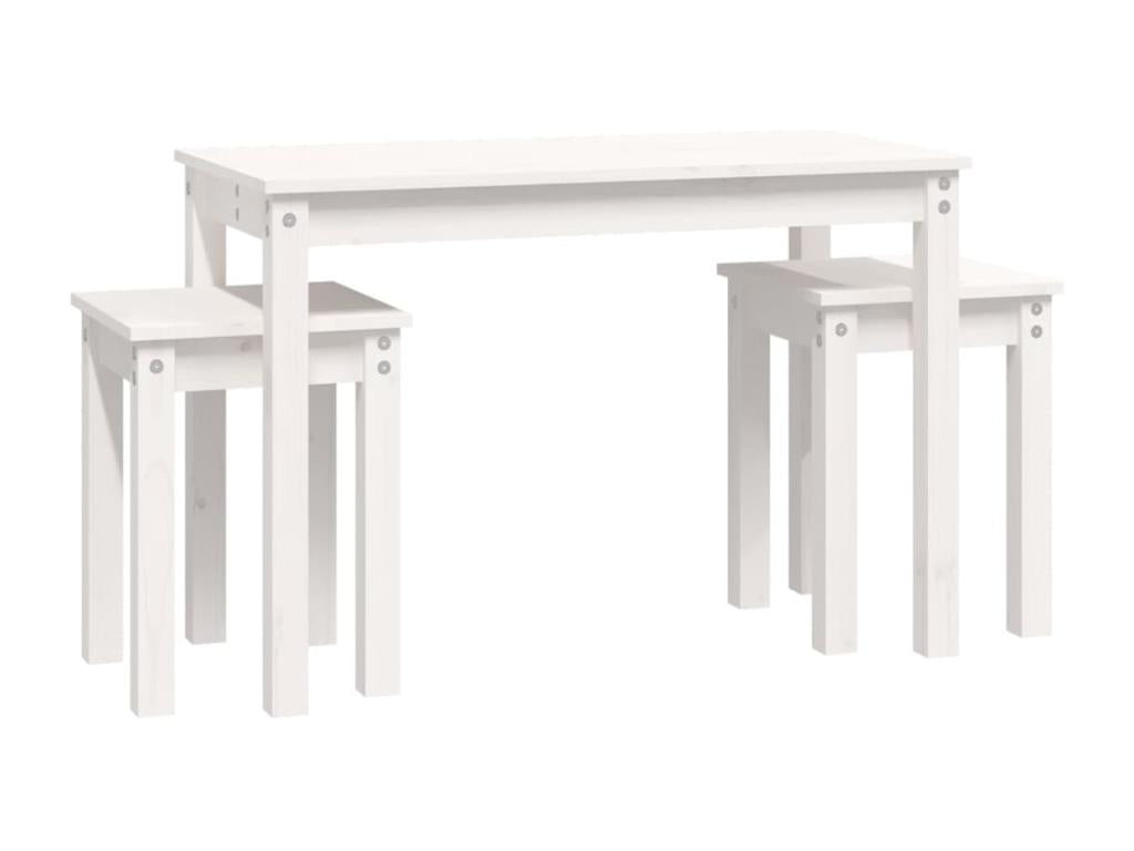 Tables gigognes 3 pcs Blanc Bois de pin massif FZMX97561