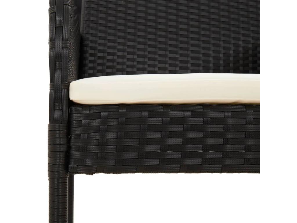 Mobilier à dîner de jardin et coussins 5 pièces Noir Résine tressée MZJU08122