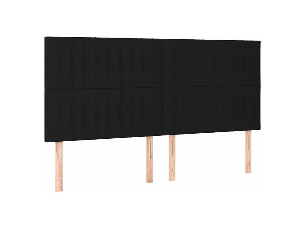 Sommier à Lumenao de lit avec matelas Noir 200x200 Tissu NMBD31258