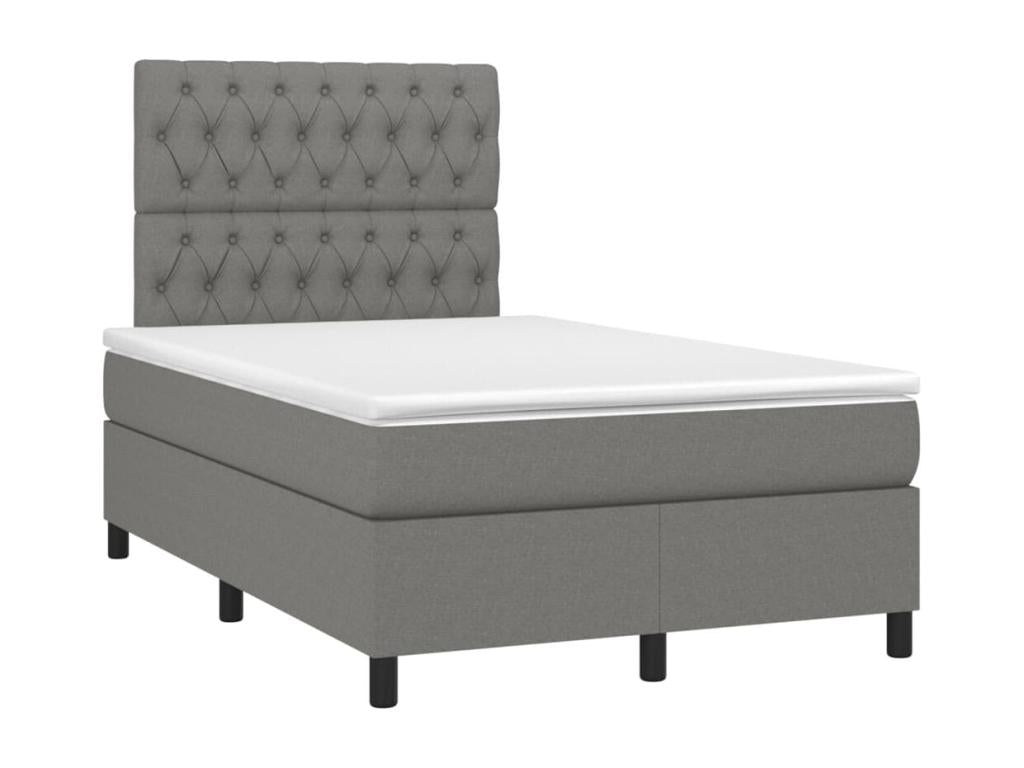 Sommier à Ventoriq de lit avec matelas Gris foncé 120x200cm Tissu ZUFH65661