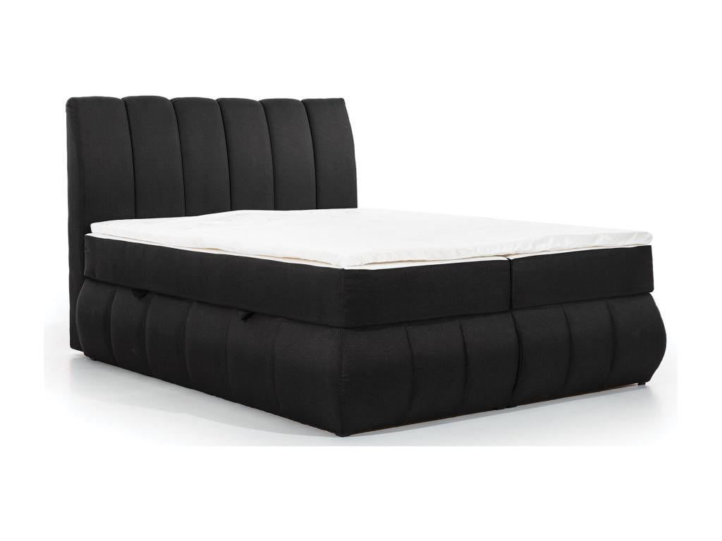 Lit continental matelassé tissu bleu foncé Ventoriq-160x200 KTWG95121