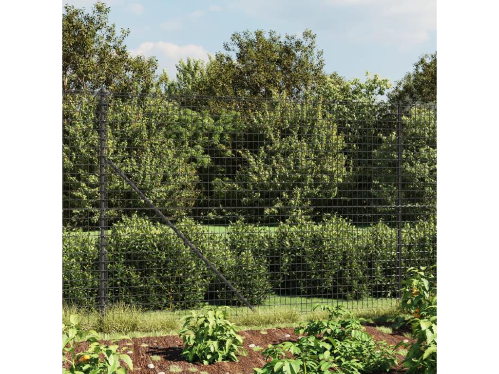 Clôture en treillis métallique avec bride anthracite 2.2x10 m SCKR47575