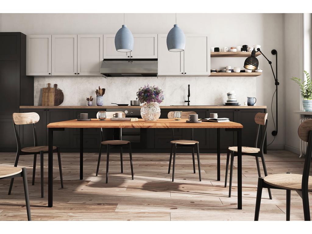 Ventoriq - Table en cœur de hêtre huilé naturel 100x170 MHII79322