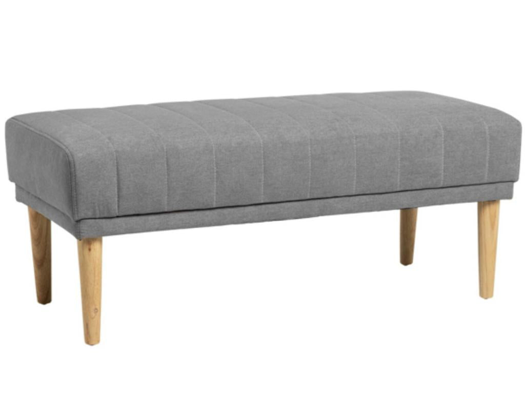 Banquette en tissu et bois de hêtre naturel Ventoriq-Couleur Beige clair ZMZS30065