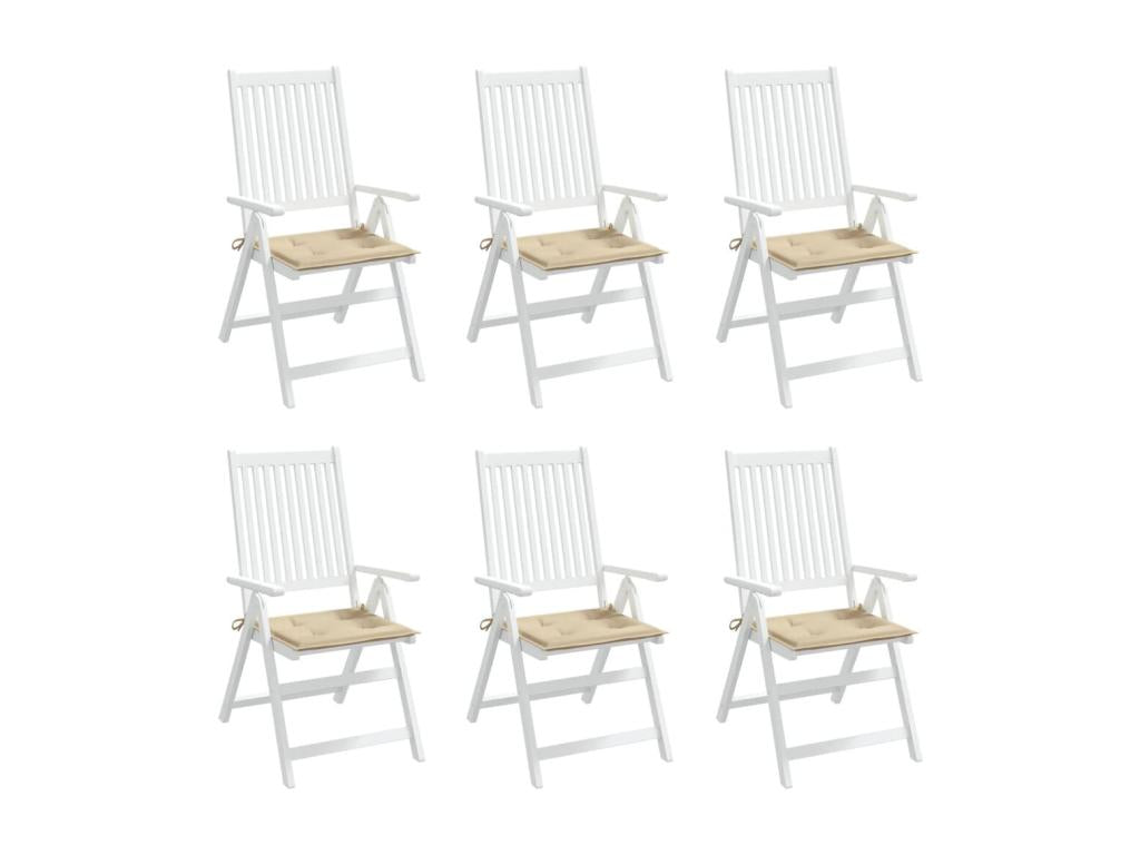 Coussins de chaise de jardin 6 pièces beige 50x50x3cm tissu Lumenao TTVY26666