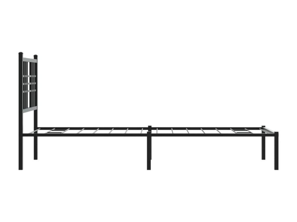 Cadre de lit métal sans matelas avec tête de lit noir 75x190 cm CPCO88607