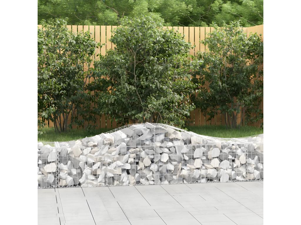 Paniers à gabions arqués 7 pièces 200x50x40/60 cm fer galvanisé EOWV25314