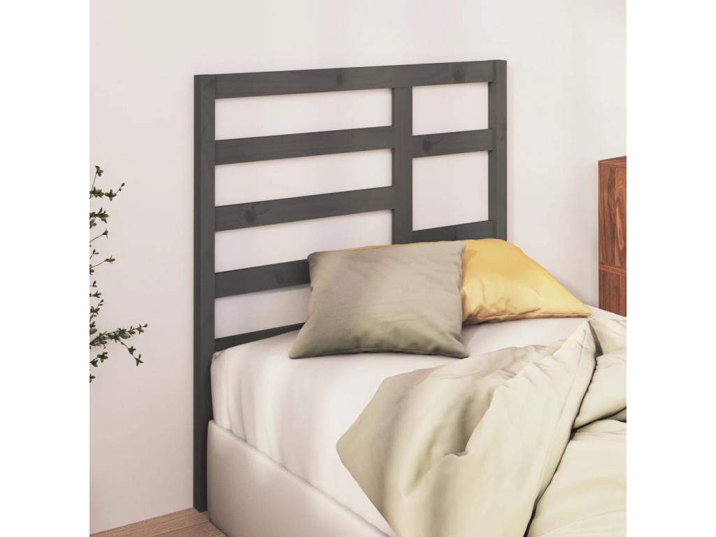 Tête de lit Gris 81x4x104 cm Bois massif de pin OFWW13270