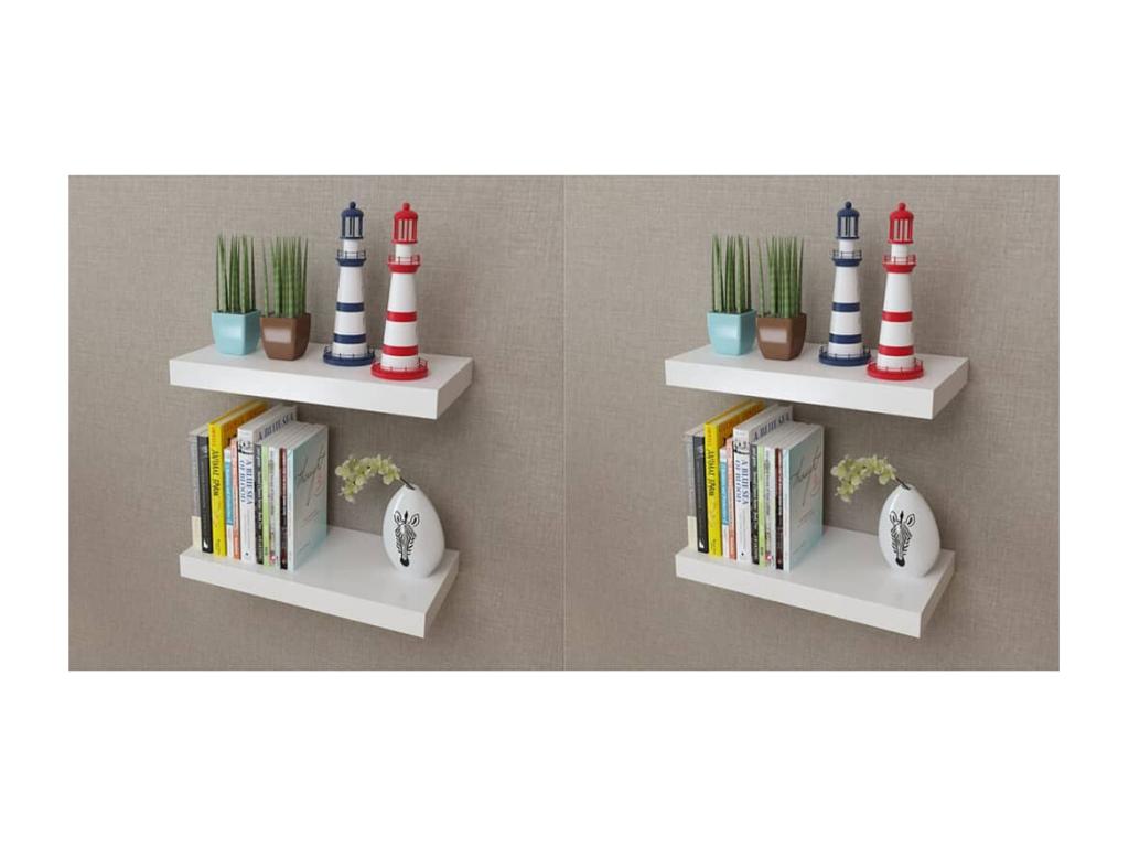 Étagères murales 4 pcs Blanc 40 cm BUCC52925