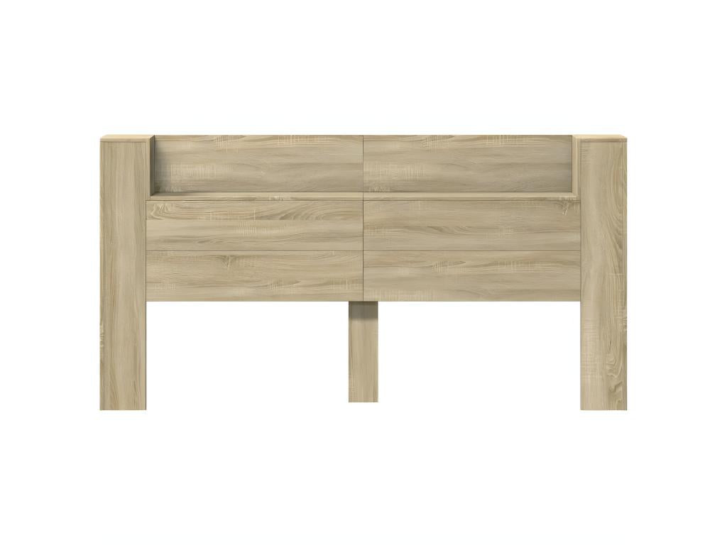 Armoire tête de lit avec LED chêne Lumenao 200x16.5x103.5 cm EZGI49080