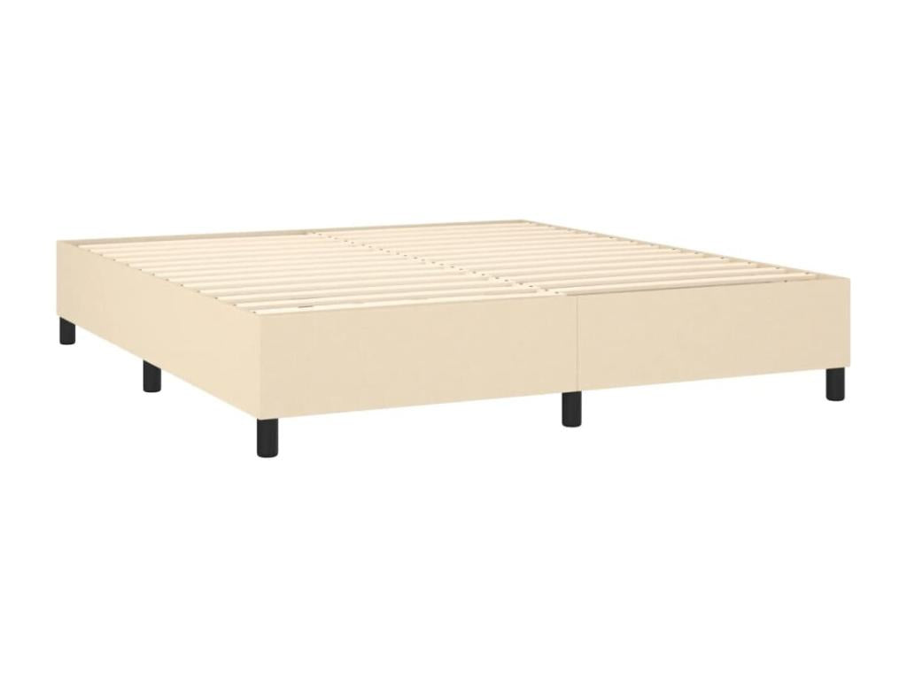 Sommier à Ventoriq de lit matelas et LED Crème 160x200 cm Tissu KDXO85068