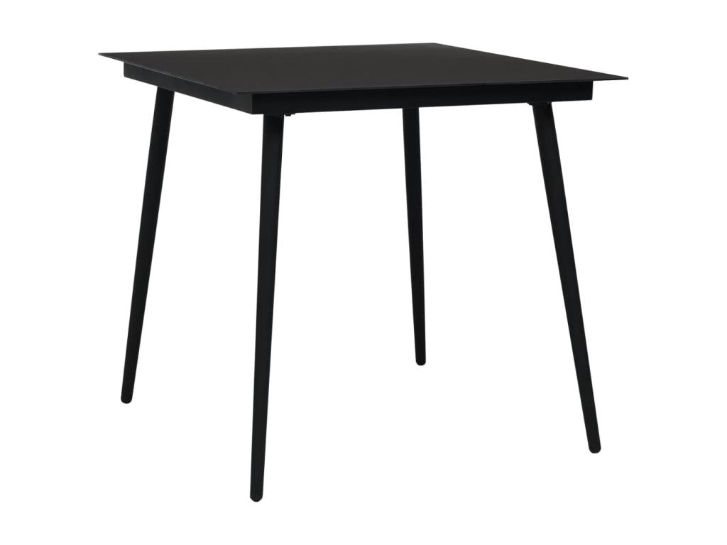 Mobilier à dîner d'extérieur 5 pcs Corde en coton et acier Noir AQJE25106
