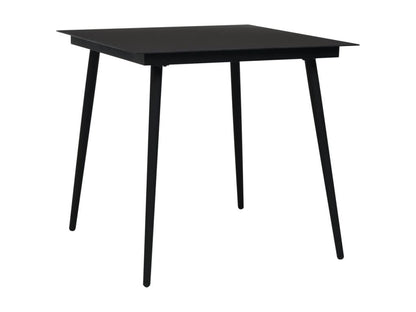 Mobilier à dîner d'extérieur 5 pcs Corde en coton et acier Noir AQJE25106