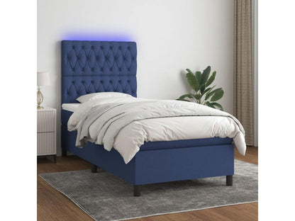 Sommier à Lumenao de lit et matelas et LED Bleu 100x200 cm Tissu MWWO33476