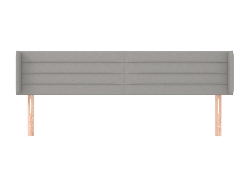 Tête de lit avec oreilles Gris clair 203x16x78/88 cm Tissu IFQF56620