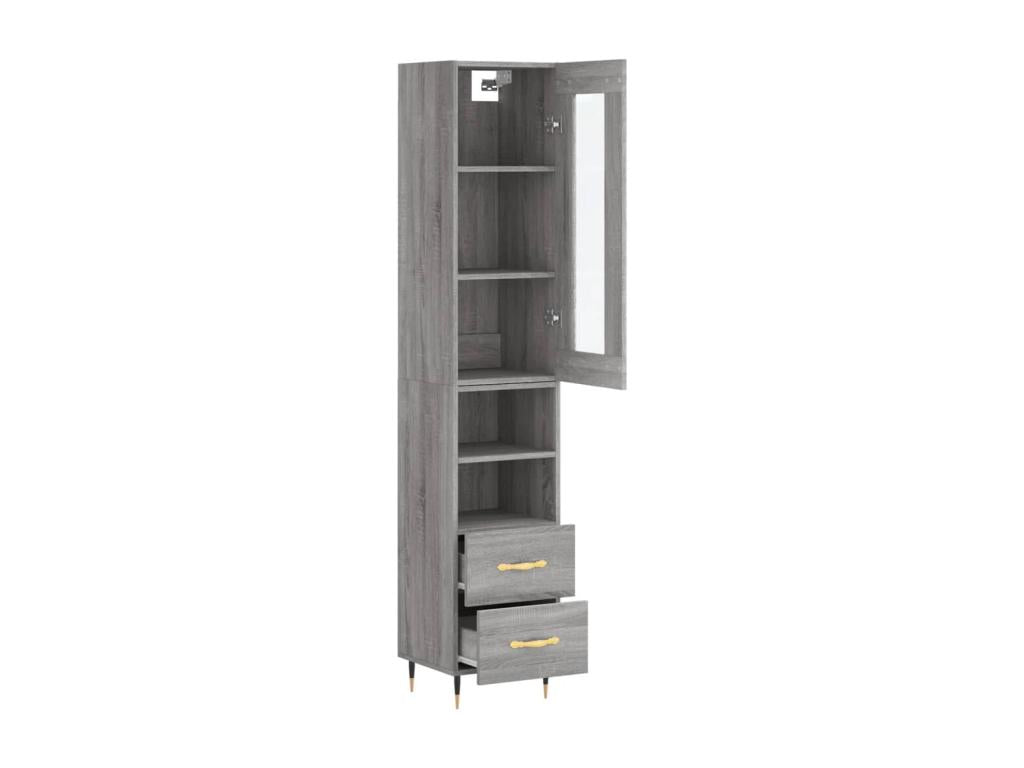 Buffet haut Ventoriq gris 34.5x34x180 cm Bois d'ingénierie ERZY48391