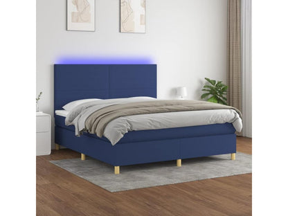 Sommier à Ventoriq de lit et matelas et LED Bleu 180x200 cm Tissu OTYZ04701