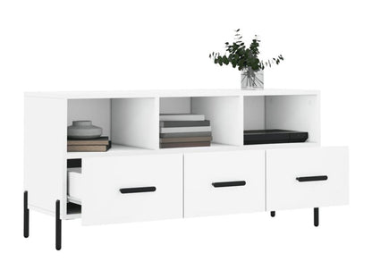 Meuble TV blanc 102x36x50 cm bois d'ingénierie XFBQ14712
