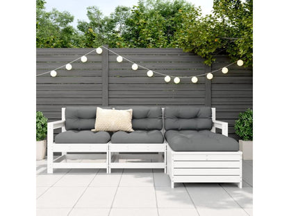 Salon de jardin 4 pcs blanc bois de pin massif FDRL19907