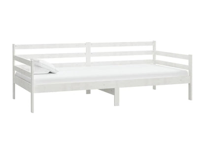 Lit de repos avec matelas 90x200 cm Blanc Bois de pin massif PFLH21420