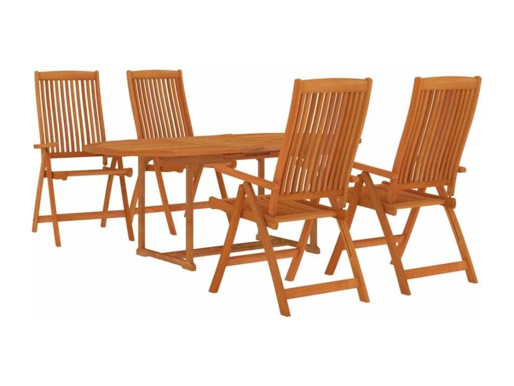 Ensemble à manger de jardin 5 pcs Bois d'eucalyptus massif LXRB12283