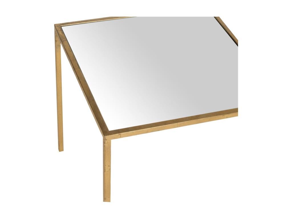 Table d'appoint Or et miroir 46x46x45.97 cm - Ventoriq JMRO44585