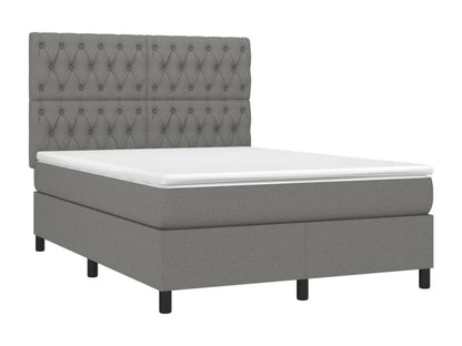 Sommier à Ventoriq de lit et matelas et LED Gris foncé 140x190 VBPI48788